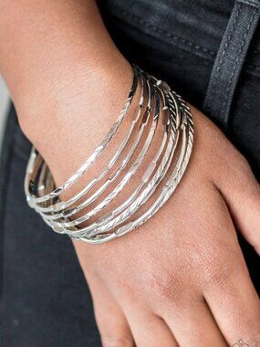 Paparazzi Jewelry Accessories - Urban Sprawl - Silver Bracelet - Vintage